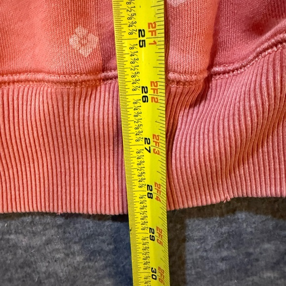 Aerie Sweatshirt womens Medium pink coral floral soft distressed oversized comfy - Picture 12 of 14